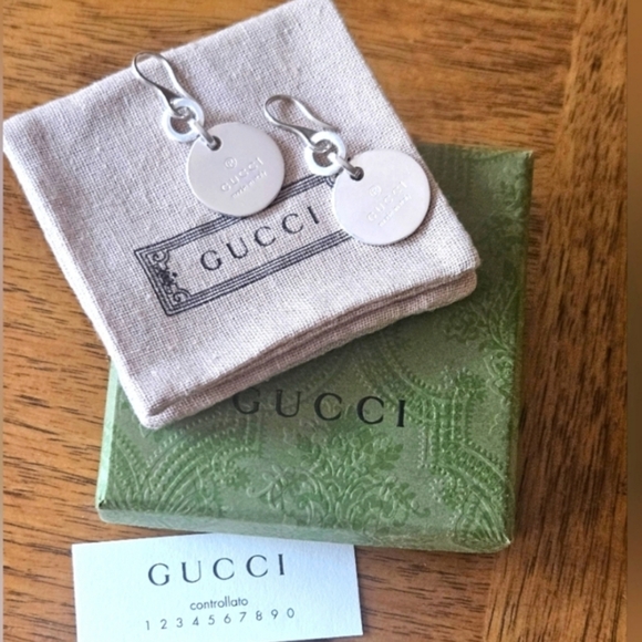 GUCCI 925 Sterling Silver Drop Earrings - Picture 3 of 6